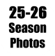 Black text on a white background reads "25-26 Season Photos" in bold, uppercase letters.